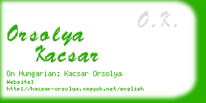 orsolya kacsar business card